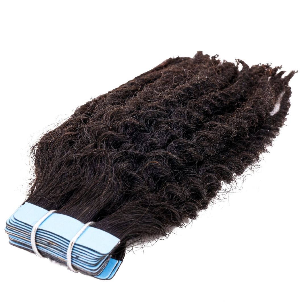 Kinky Curly Tape In Hair Extensions Human Hair For African American